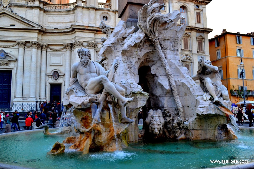 Fountain of Four Rivers in Piazza Navona - Rome